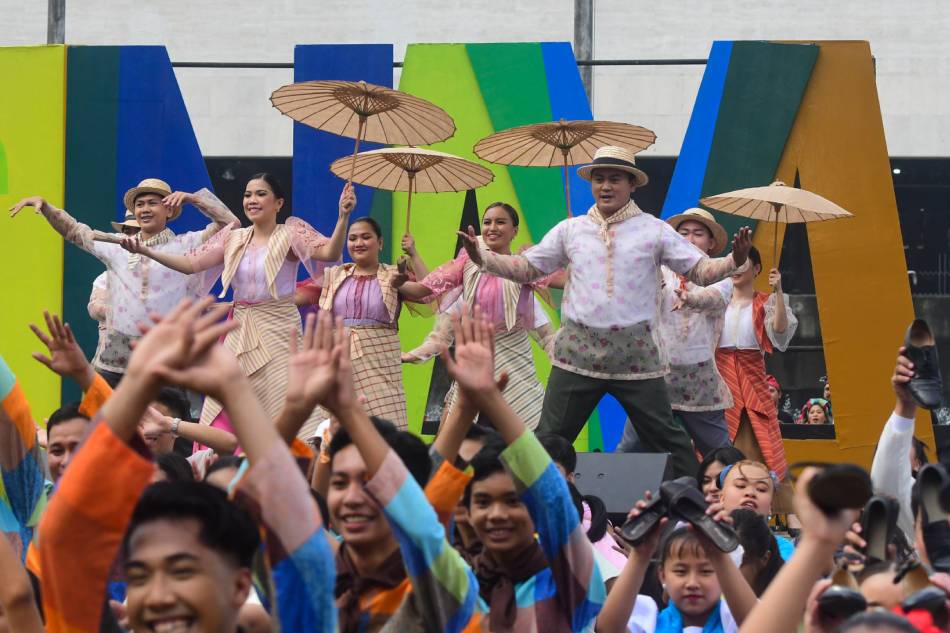 Various performers and artists parade at the Cultural Center of the Philippines complex in Pasay City during the Pasinaya Open House Festival on February 5, 2023. Mark Demayo, ABS-CBN News
