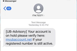 Scam mula sa sender na 'di kita ang numero, ikinabahala