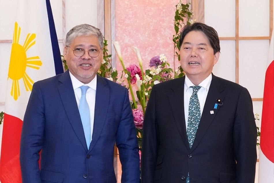 Department of Foreign Affairs Secretary Enrique Manalo and his Japanese counterpart Yoshimasa Hayashi meet in Tokyo on Tuesday. Ministry of Foreign Affairs of Japan
