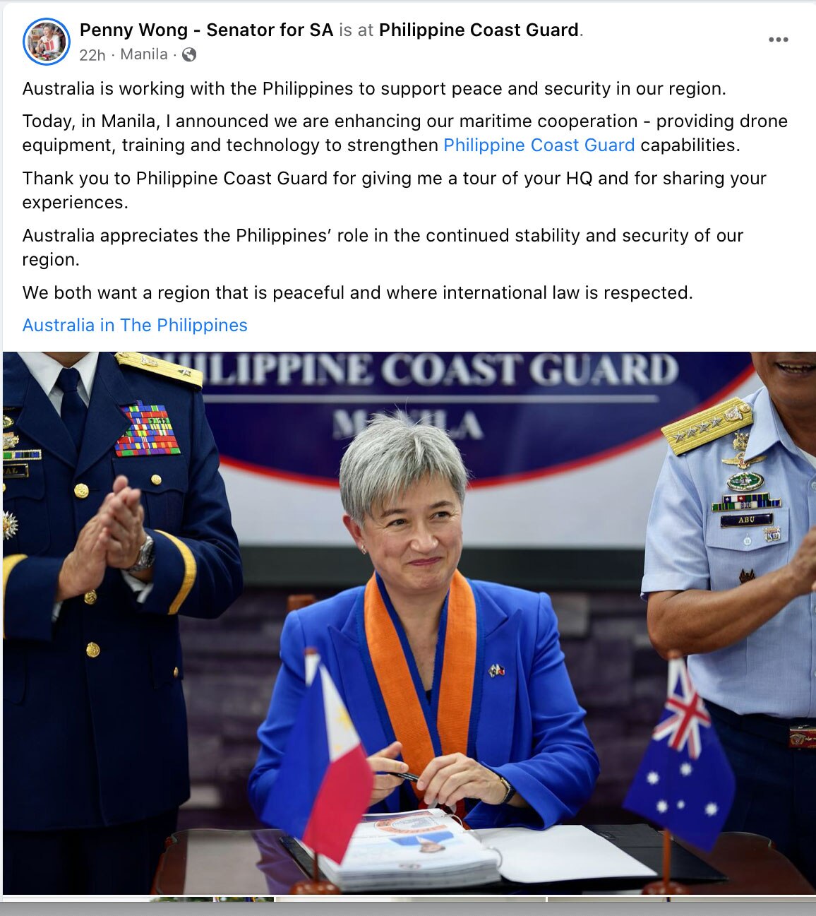 Australia vows to beef up support for PH Coast Guard