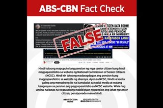 FACT CHECK: Hindi maapektuhan ang pension sa pagpaparehistro sa Senior Citizens Commission