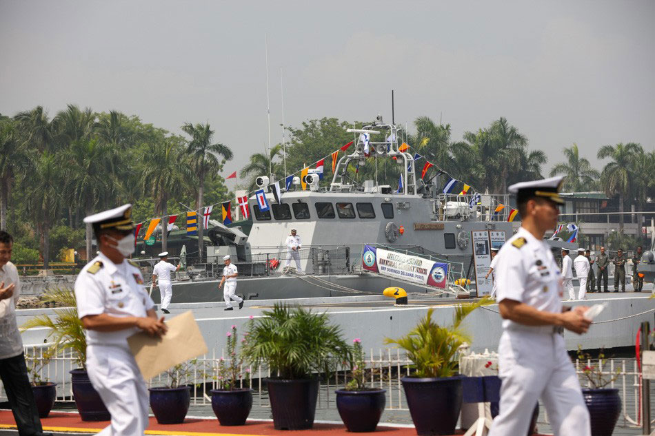 President Ferdinand Marcos Jr. leads formal ceremonies marking the 125th founding anniversary of the Philippine Navy at the Navy Headquarters on Roxas Boulevard in Manila on May 26, 2023. Marcos commissioned two brand new fast attack interdiction craft-missile (FAIC-M) ships during the ceremonies. Jonathan Cellona, ABS-CBN news
