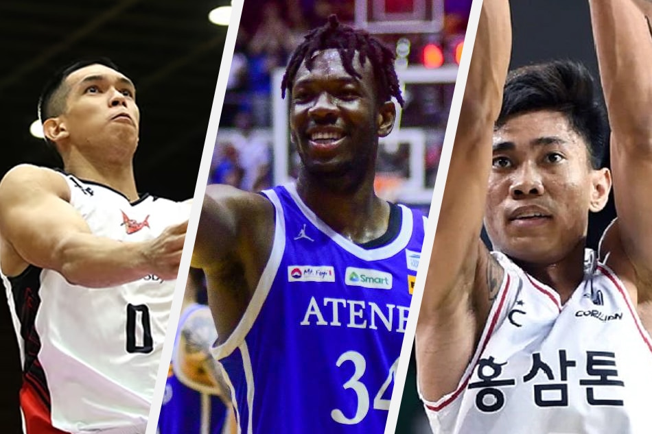 Thirdy Ravena, Ange Kouame, and Rhenz Abando. Photos from Japan B.League and Mark Demayo, ABS-CBN News