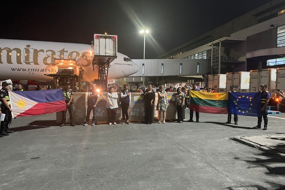 Over 390,000 doses of Pfizer Bivalent COVID-19 vaccines donated by Lithuanian government arrived on June 3, 2023 at the NAIA Terminal 3. Izzy Lee, ABS-CBN News.