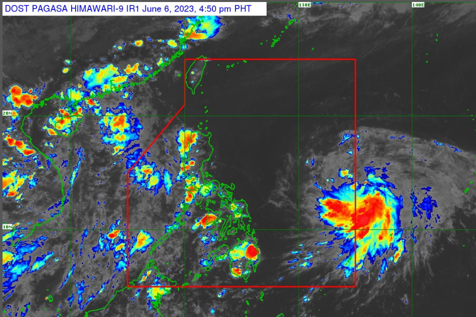 Satellite image of Tropical Depression Chedeng. PAGASA