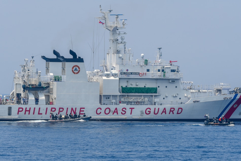 The Philippine Coast Guard (PCG), Japan Coast Guard (JCG), and U.S. Coast Guard (USCG) conduct trilateral maritime exercises for the first time off the coast of Mariveles, Bataan on June 6, 2023. Mark Demayo, ABS-CBN News