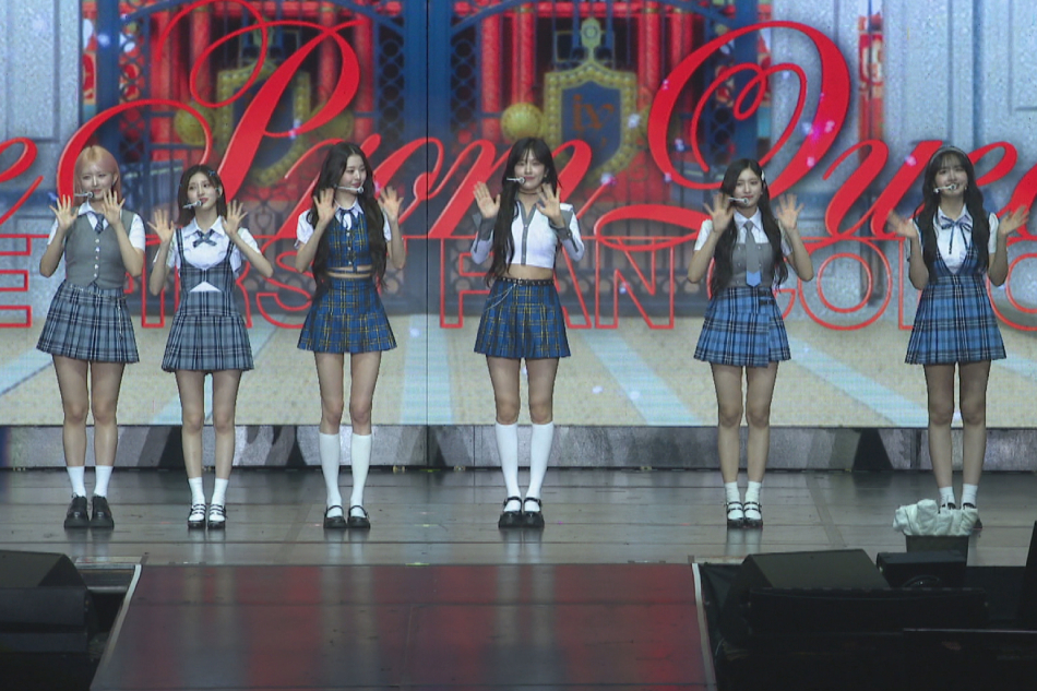 K-pop girl group IVE during its ‘The Prom Queens’ fan concert at the Araneta Coliseum, June 17, 2023. ABS-CBN News