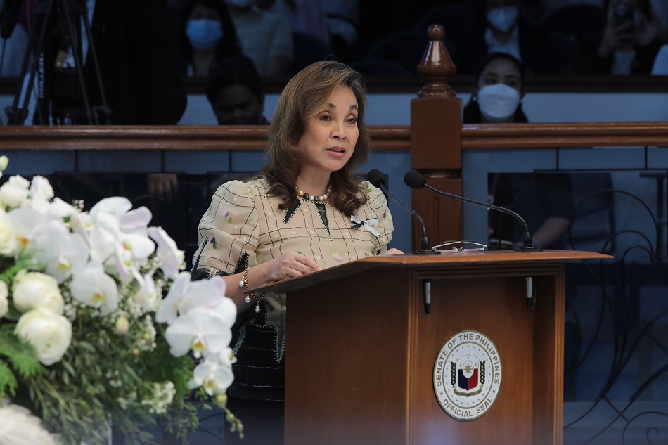 Senate President Pro Tempore Loren Legarda during the necrological service for former senator Rodolfo Biazon, held Monday, June 19, 2023. Voltaire F. Domingo, Senate PRIB