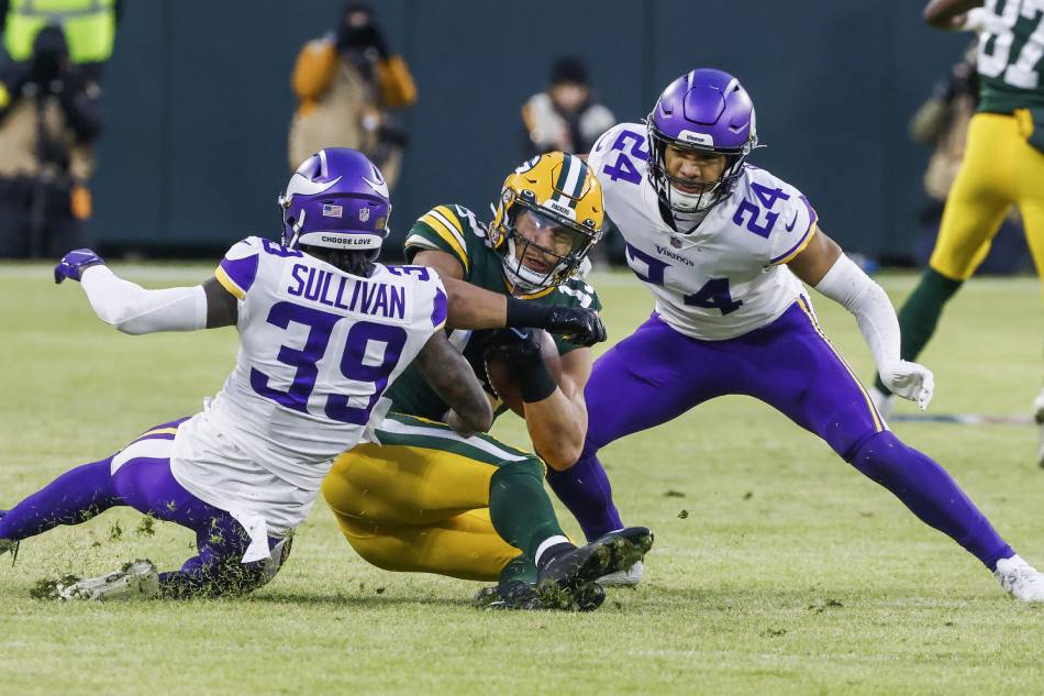 Minnesota Vikings safety Camryn Bynum (24) walks off the field