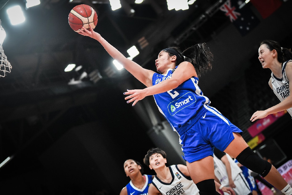 Fil-Am guard Vanessa de Jesus in action for Gilas Pilipinas against Chinese Taipei in the FIBA Women's Asia Cup, June 28, 2023 at the Sydney Olympic Park Sports Centre. FIBA Asia