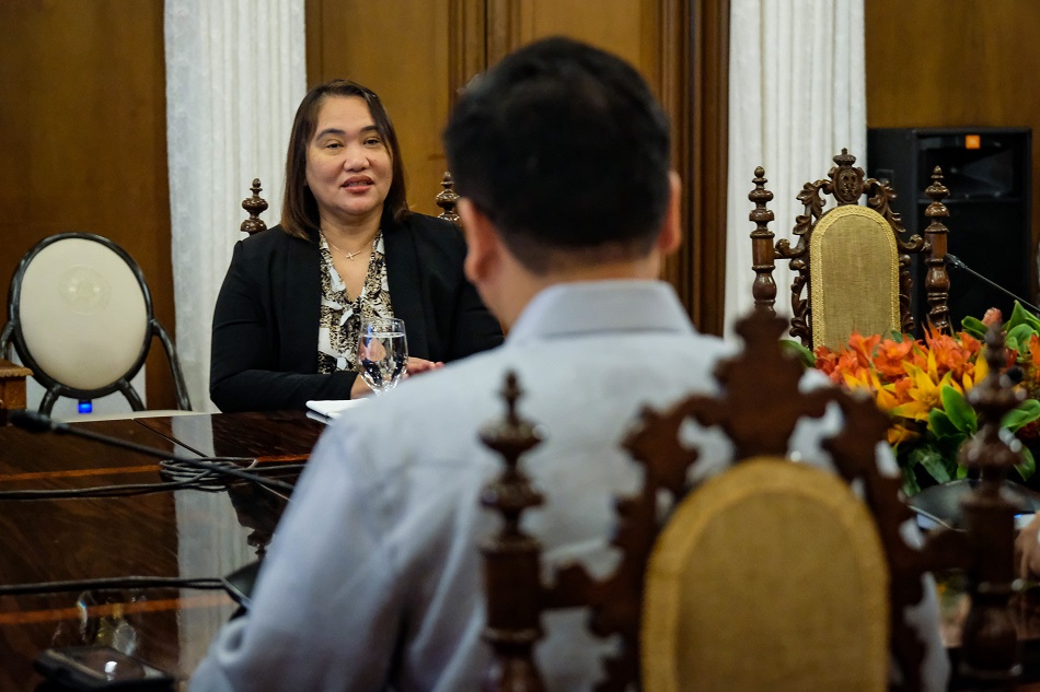 Press Secretary Cheloy Garafil during the sectoral meeting on the updates on the government right-sizing program at the Malacañang Palace on April 4, 2023. Yummie Dingding, PPA/Pool/file