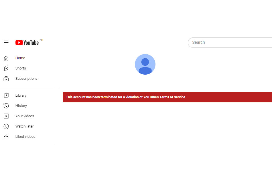  This screenshot shows the suspended YouTube page of SMNI. SMNI/YouTube 