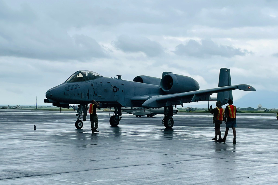 An A-10 Warthog of the United States’ Pacific Air Forces arrive at the Clark Air Base, Pampanga from Cebu on Monday. Bianca Dava, ABS-CBN News