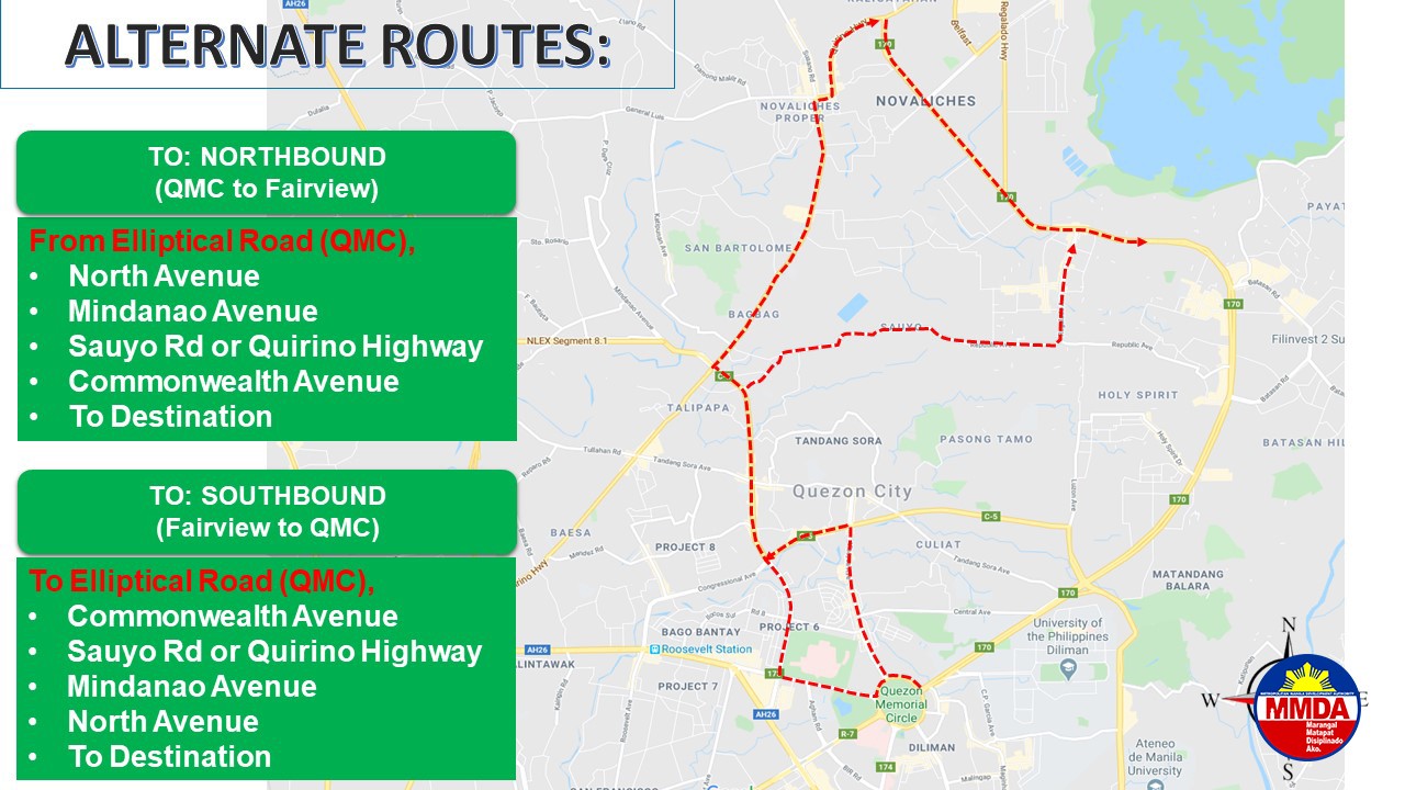 Alternate routes for the second State of the Nation Address of President Ferdinand Marcos Jr. Photo from MMDA