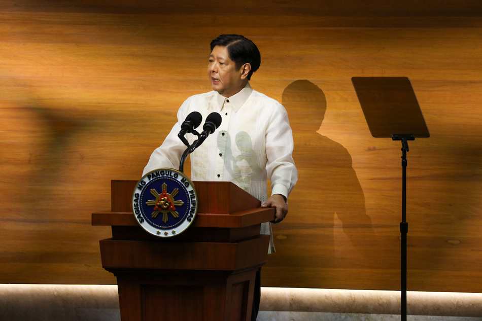  President Ferdinand Marcos Jr. delivers his State of the Nation Address at the Opening of the 19th Congress on July 24, 2023. The President is accompanied by Senate President Juan Miguel Zubiri and House of Representatives Speaker Ferdinand Martin Romualdez. Jonathan Cellona, ABS-CBN News