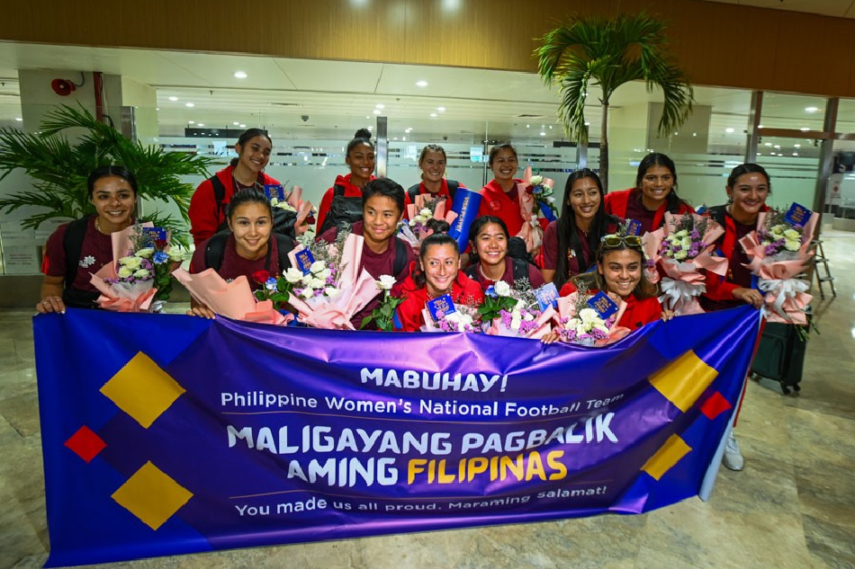 The Philippine Women’s National Football Team arrive at the Ninoy Aquino International Airport on August 2, 2023 after making their historic debut at the FIFA Women’s World Cup in New Zealand. Maria Tan, ABS-CBN News