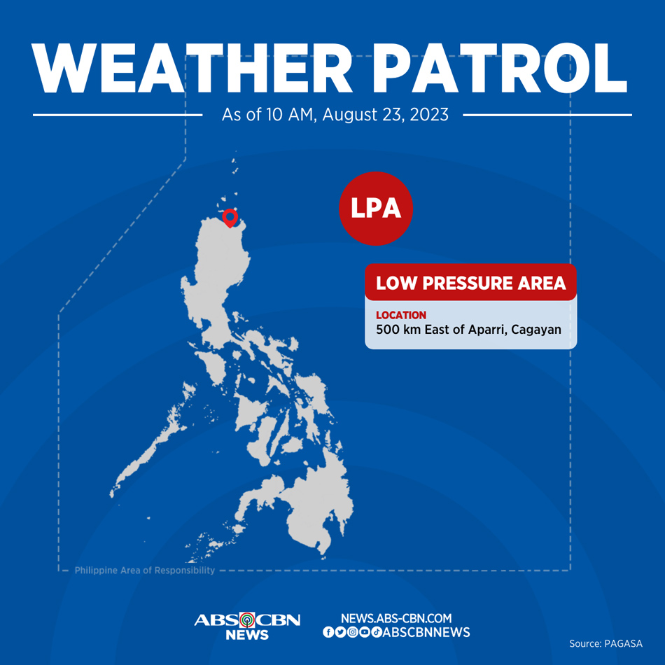 According to the Japan Meteorological Agency, the LPA has intensified into a tropical depression. The Joint Typhoon Warning Center, meanwhile, said it might become a cyclone in the next 12 to 24 hours. 