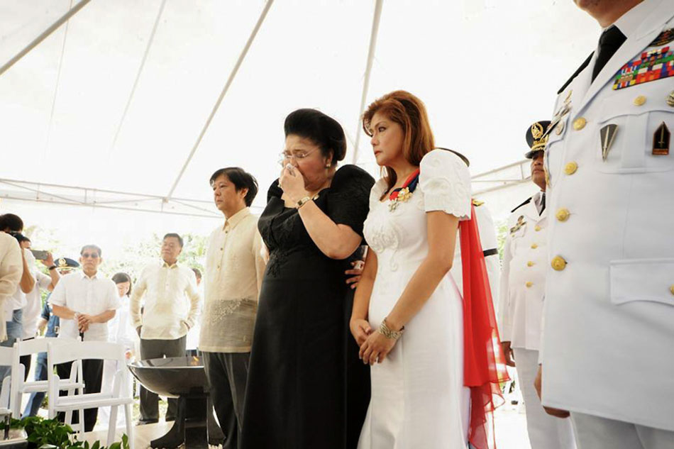 The Marcos Family during the interment ceremony at the Libingan ng Mga Bayani on Friday. Imee Marcos Facebook Page
