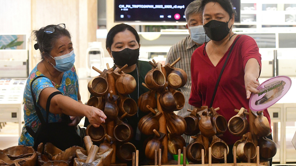 Various local products go on display and on sale as part of the Tara, Pasyal Na! grand cultural celebration, a partnership with the Deprtment of Tourism and Megaworld Lifestyle Malls, at Eastwood City in Quezon City on May 26, 2023. Mark Demayo, ABS-CBN News
