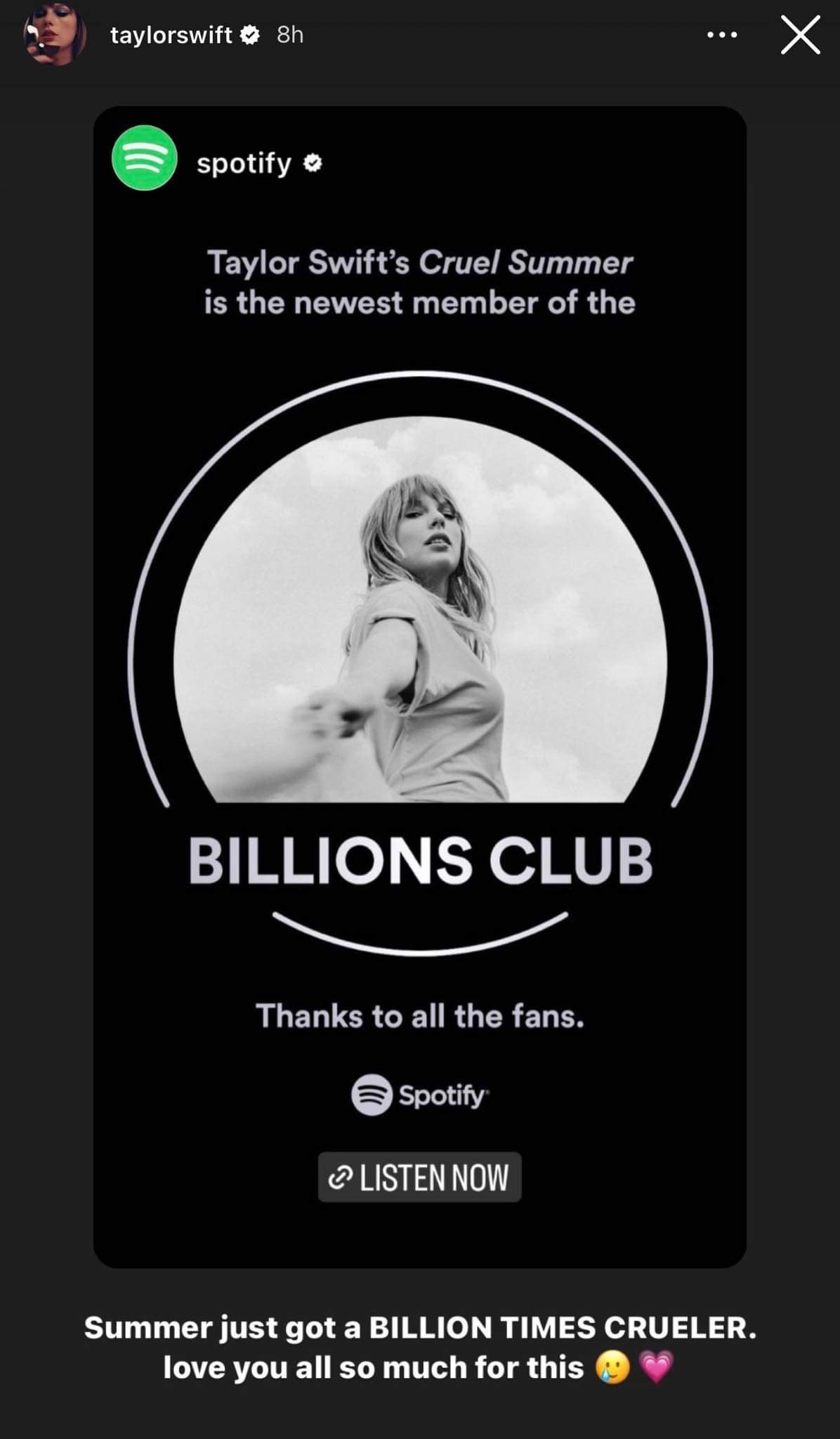 Swift's 'Cruel Summer' enters Spotify's Billions Club ABSCBN News