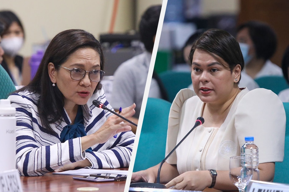 Sen. Risa Hontiveros and Vice President Sara Duterte. Senate PRIB