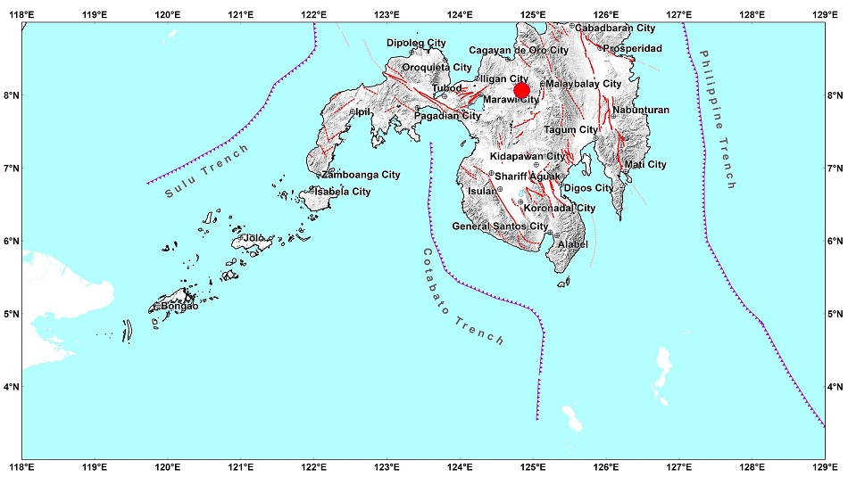 This map shows the epicenter of the magnitude 4.2 quake in Bukidnon. Phivolcs.