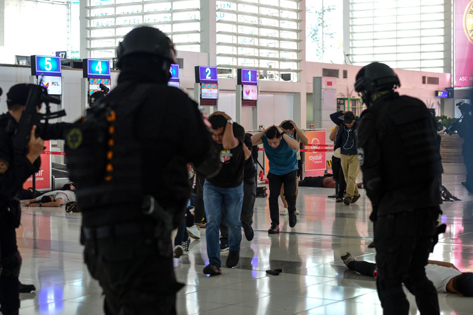 Active shooting and bombing exercise at the airport