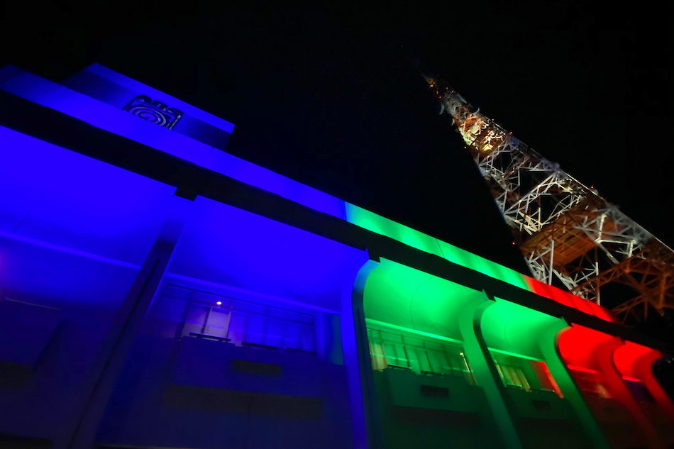 ABS-CBN displays its iconic blue, green and red solors on the day it was shut down, May 5, 2020. Fernando G. Sepe Jr., ABS-CBN News/File.