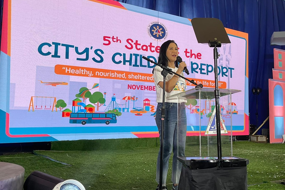 Quezon City Mayor Joy Belmonte during her 5th State of the City's Children report. Izzy Lee, ABS-CBN News.