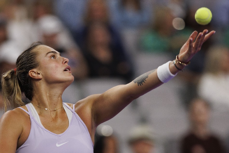 Aryna Sabalenka of Belarus serves to Jessica Pegula of The United States in their round robin match during the WTA Finals held at Dickies Arena in Fort Worth, Texas, USA, 04 November 2022. File photo. CJ Gunther, EPA-EFE