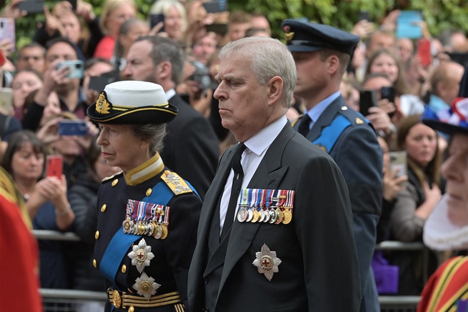 Princess Anne and Prince Andrew during the State Funeral Procession of Queen Elizabeth II in London, Britain, 19 September 2022. EPA-EFE/STUART BROCK