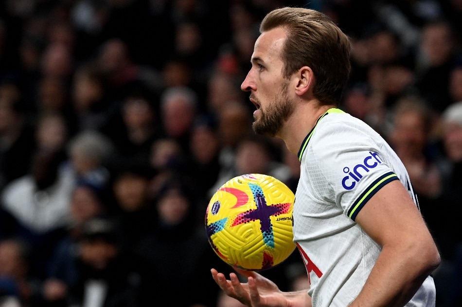 Harry Kane of Tottenham reacts during the English Premier League soccer match between Tottenham Hotspur and Arsenal London in London, Britain, 15 January 2023. Neil Hall, EPA-EFE