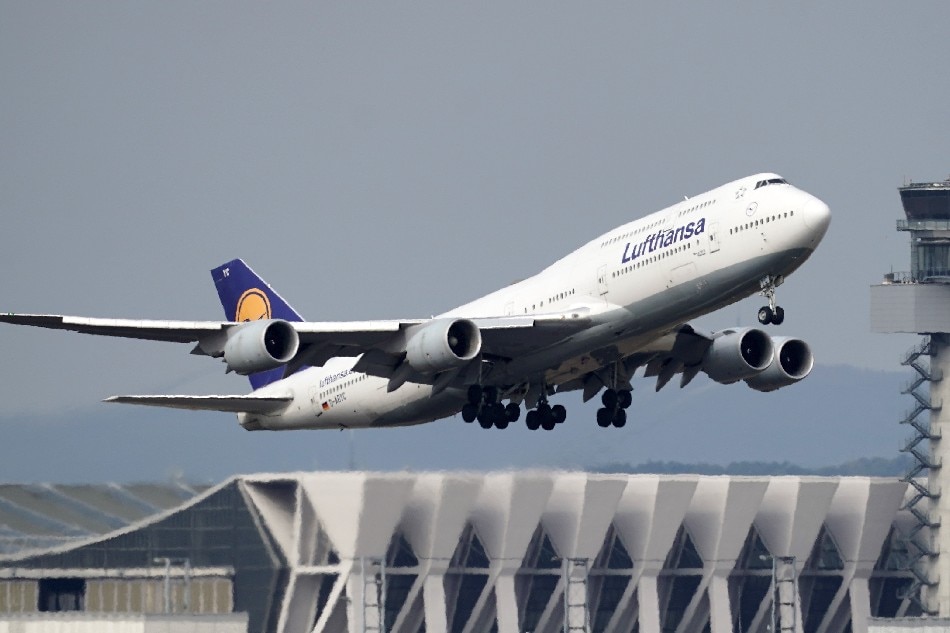 A Boeing 747 of German airline Lufthansa takes off at the international airport in Frankfurt am Main, Germany, 01 September 2022. EPA-EFE/RONALD WITTEK/FILE
