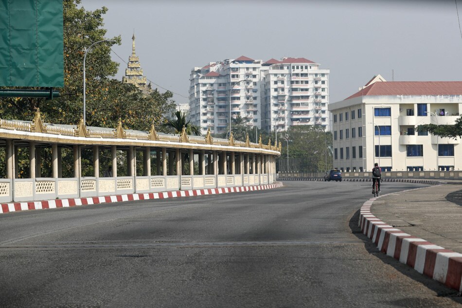 Empty streets on Myanmar coup 2nd anniv