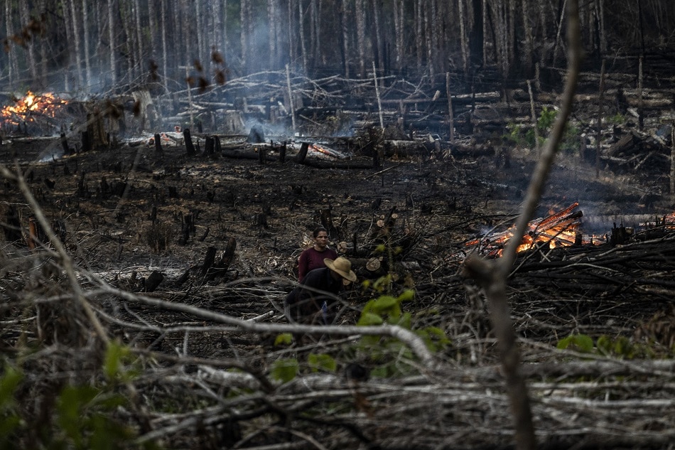 People set fire to an area of the amazon forest zone in the Careiro Castanho, Brazil, 09 September 2022 (issued 12 September 2022). EPA-EFE/Raphael Alves