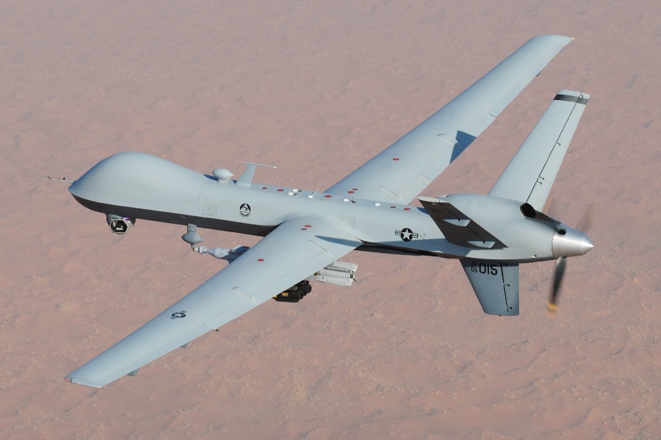 An MQ-9 Reaper unmanned aerial vehicle flies a combat mission over southern Afghanistan. Image by Lt. Col. Leslie Pratt