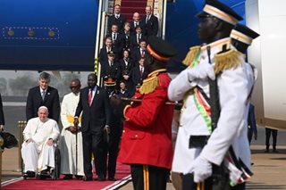 Pope Francis arrives in South Sudan