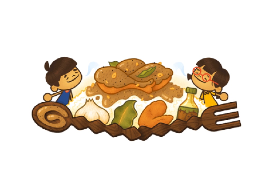Google Doodle of the Filipino dish adobo created by Anthony Irwin. Photo courtesy: Google