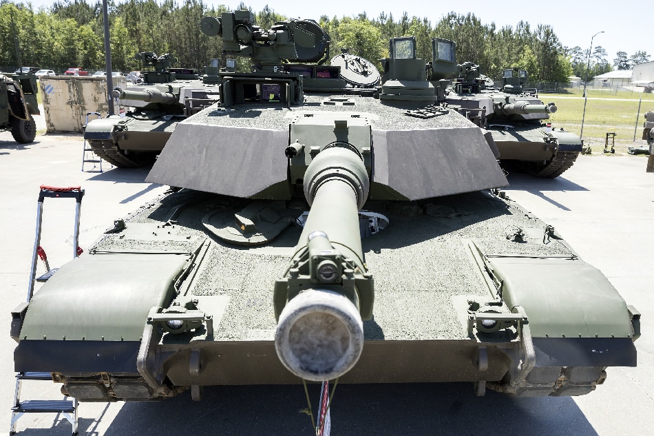 The US Army unveils its new Abrams M1A2 Systems Enhanced Package version three tank in Fort Stewart, Georgia, USA, 19 April 2022. EPA-EFE/STEPHEN B. MORTON
