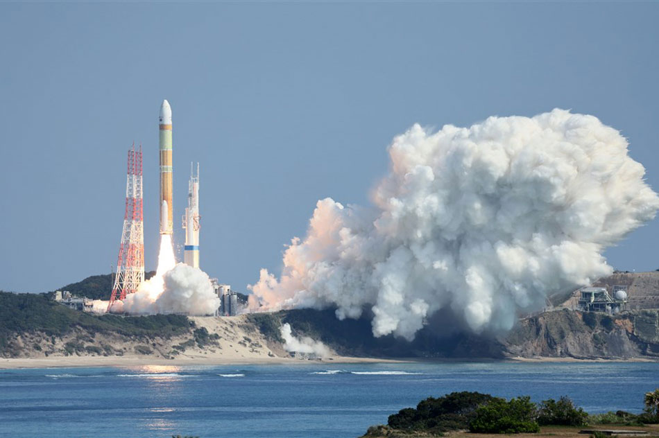 Japan's new H3 rocket carrying land observing Satellite-3 'DAICHI-3' launches from a pad at the Tanegashima Space Center located on Tanegashima island, Kagoshima Prefectureon March 7, 2023. EPA-EFE/JIJI PRESS/file