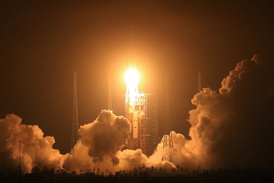 Long March CZ-7 carrier rocket carrying the cargo spacecraft Tianzhou-1, takes off from the launching pad at the China Wenchang Spacecraft Launch Site in Wenchang, Hainan province, China on April 20, 2017. Wu Hong, EPA/File 