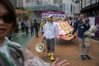 Rare protest allowed in Hong Kong