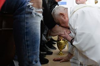 Pope Francis performs Washing of the Feet