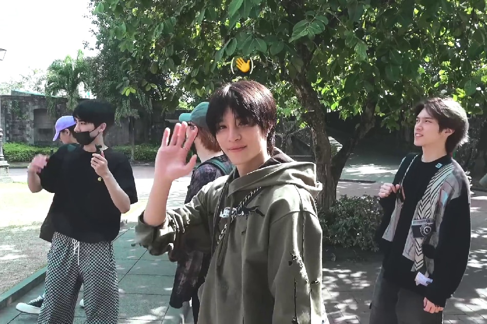 The members of Chinese boy band WayV during their visit to Intramuros, Manila. The group recently went to the Philippines for its 'Phantom' fan meeting tour. Screenshot from video on WayV's official YouTube channel