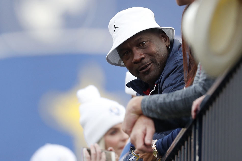 US former NBA basketball player Michael Jordan looks on during the Ryder Cup 2018 at The Golf National in Guyancourt, near Paris, France, Sept. 28, 2018. Ian Langsdon, EPA-EFE/File 