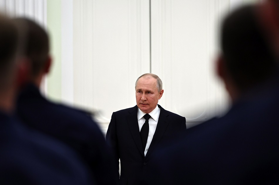 Russian President Vladimir Putin arrives to address units of the Russian Defence Ministry, the Russian National Guard Troops (Rosgvardiya), the Russian Ministry of Internal Affairs (MVD), the Russian Federal Security Service (FSB) and the Russian Federal Protective Service (FSO) in Moscow, Russia, 27 June 2023. EPA-EFE/SERGEY GUNEEV/SPUTNIK/KREMLIN/POOL