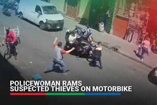 WATCH: Mexican policewoman rams suspected thieves on motorbike