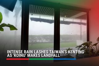 Intense rain lashes Taiwan's Kenting as 'Koinu' makes landfall