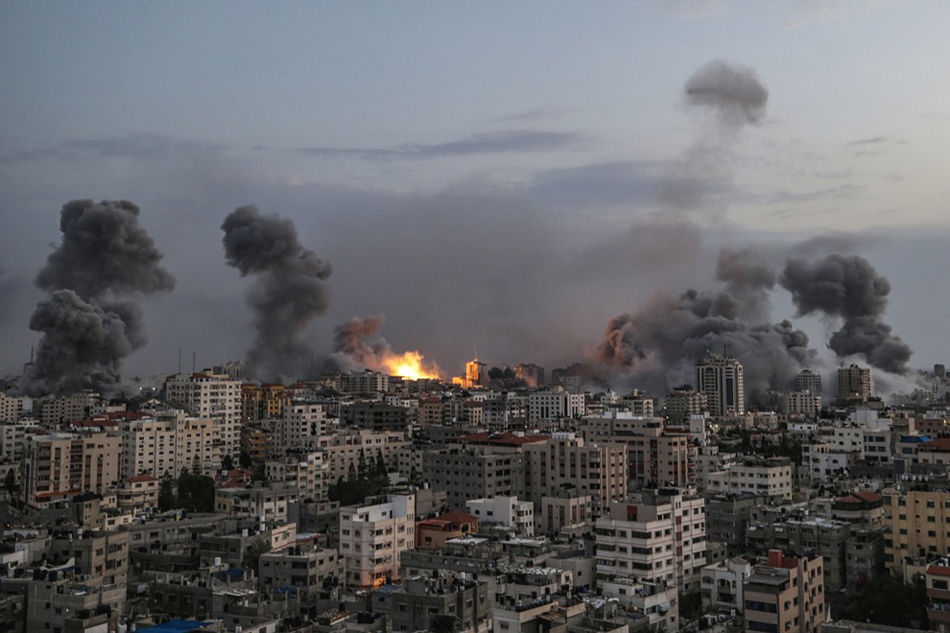Smoke rises following an Israeli air strike on Gaza City on Oct. 9, 2023. Mohammed Saber, EPA-EFE/File