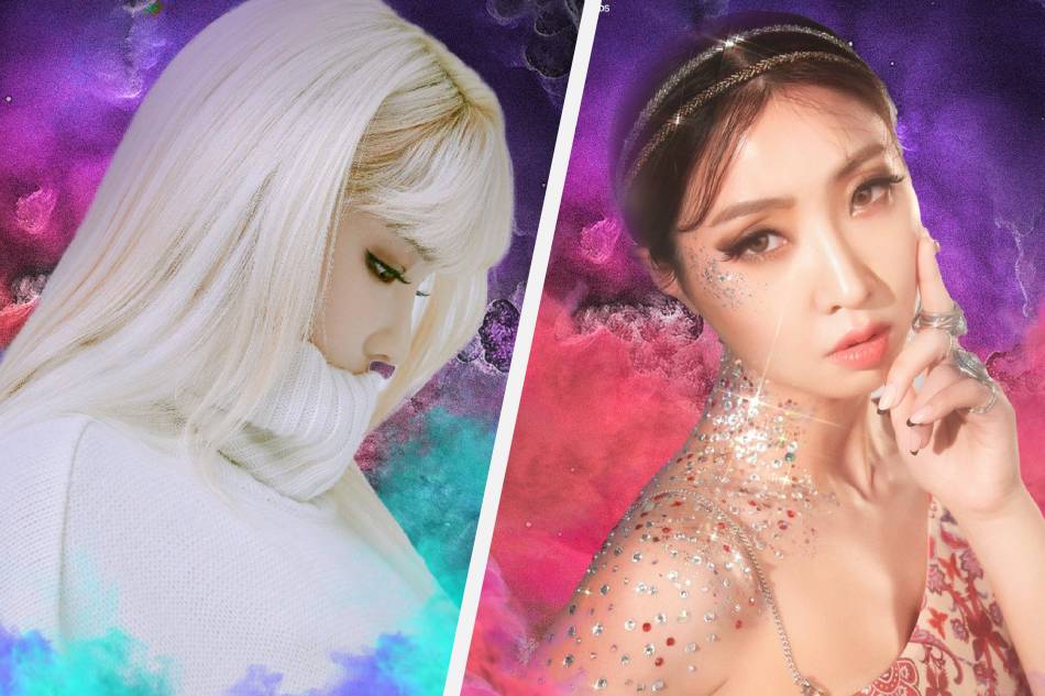 K-pop singers Park Bom and Minzy are attending K-Blast at the SM Mall of Asia Concert Grounds in November 2023. Photos: Twitter/@KBLAST_PH